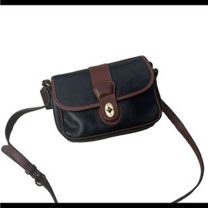 Vintage Rare Coach Sheridan Pebbled Leather Black Crossbody Bag #1246-225 1980s